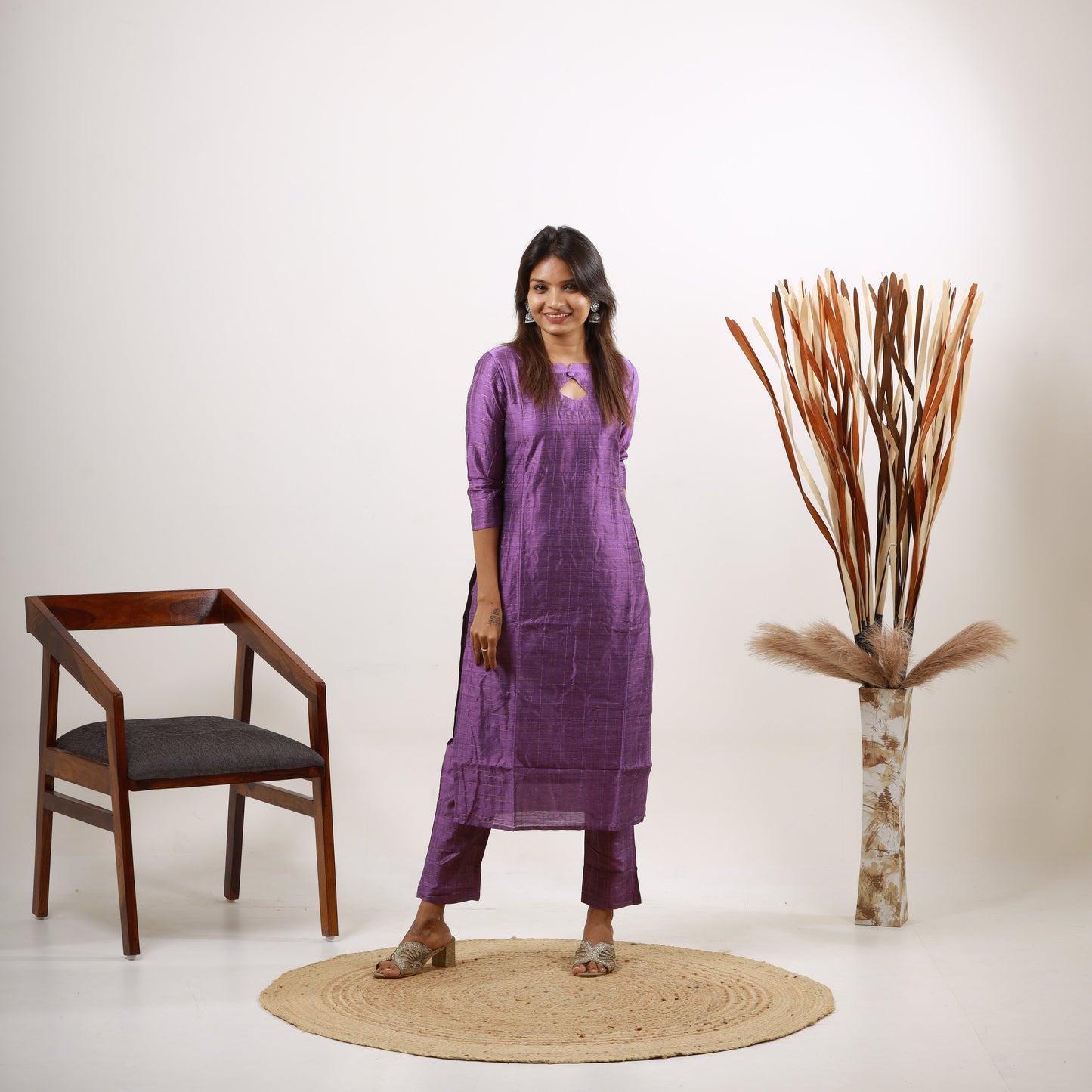 Raw Silk Mini Zari Top and Bottom