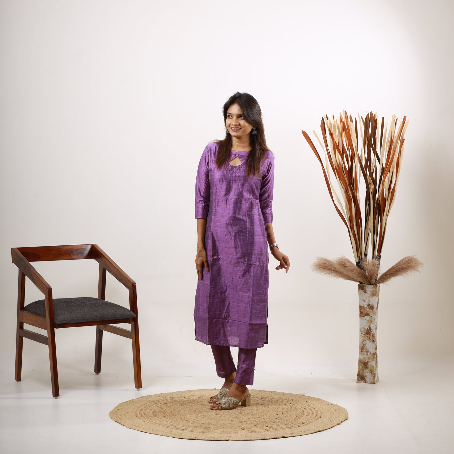Raw Silk Mini Zari Top and Bottom