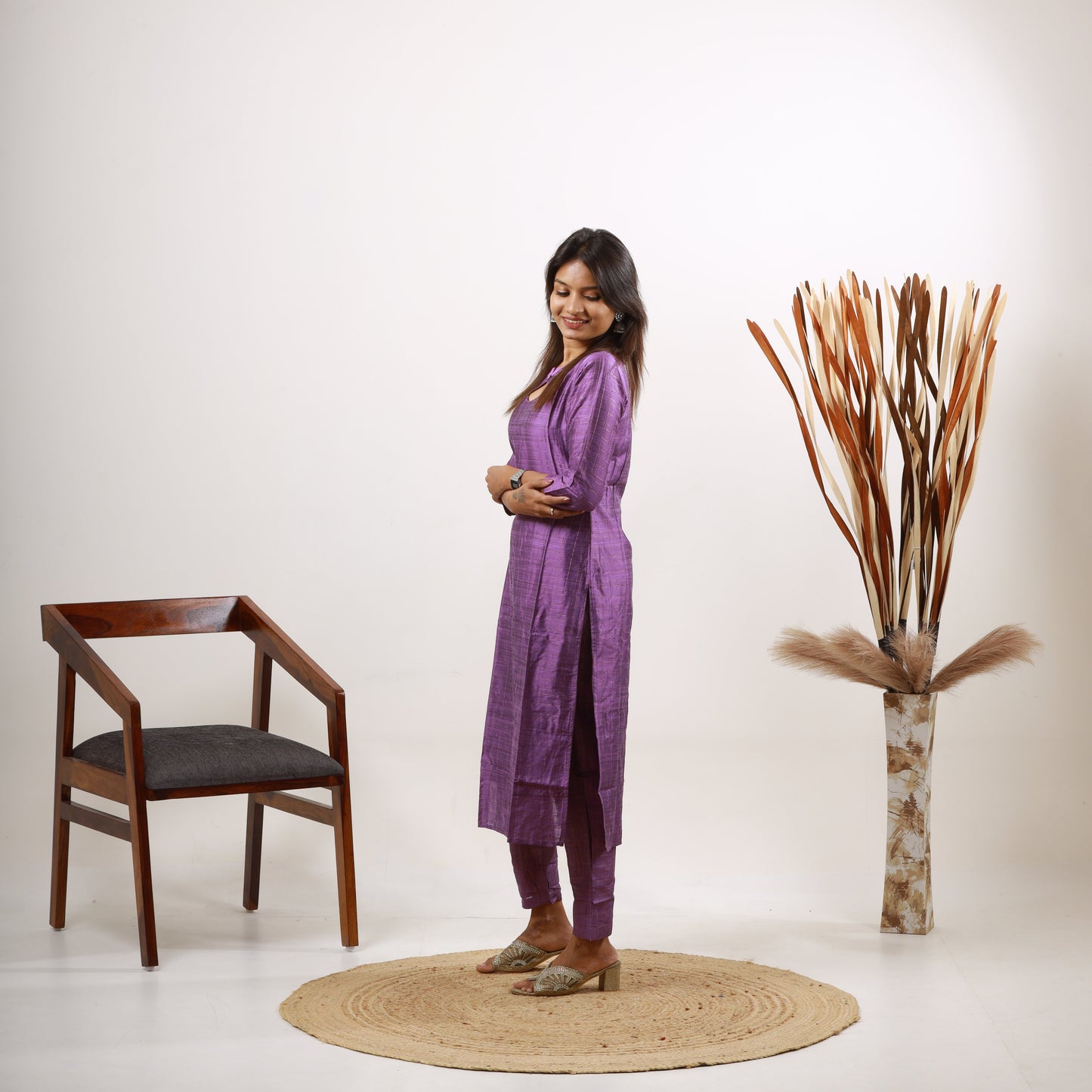 Raw Silk Mini Zari Top and Bottom