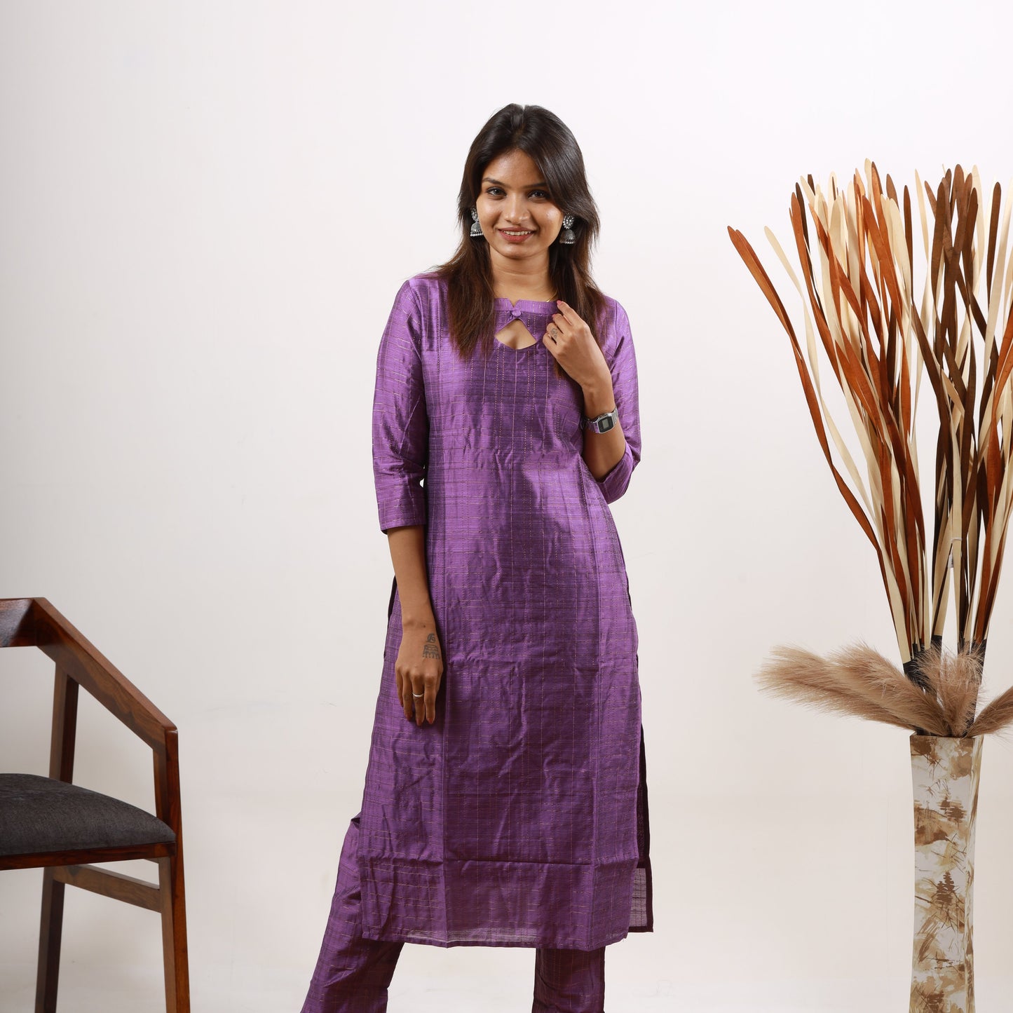 Raw Silk Mini Zari Top and Bottom