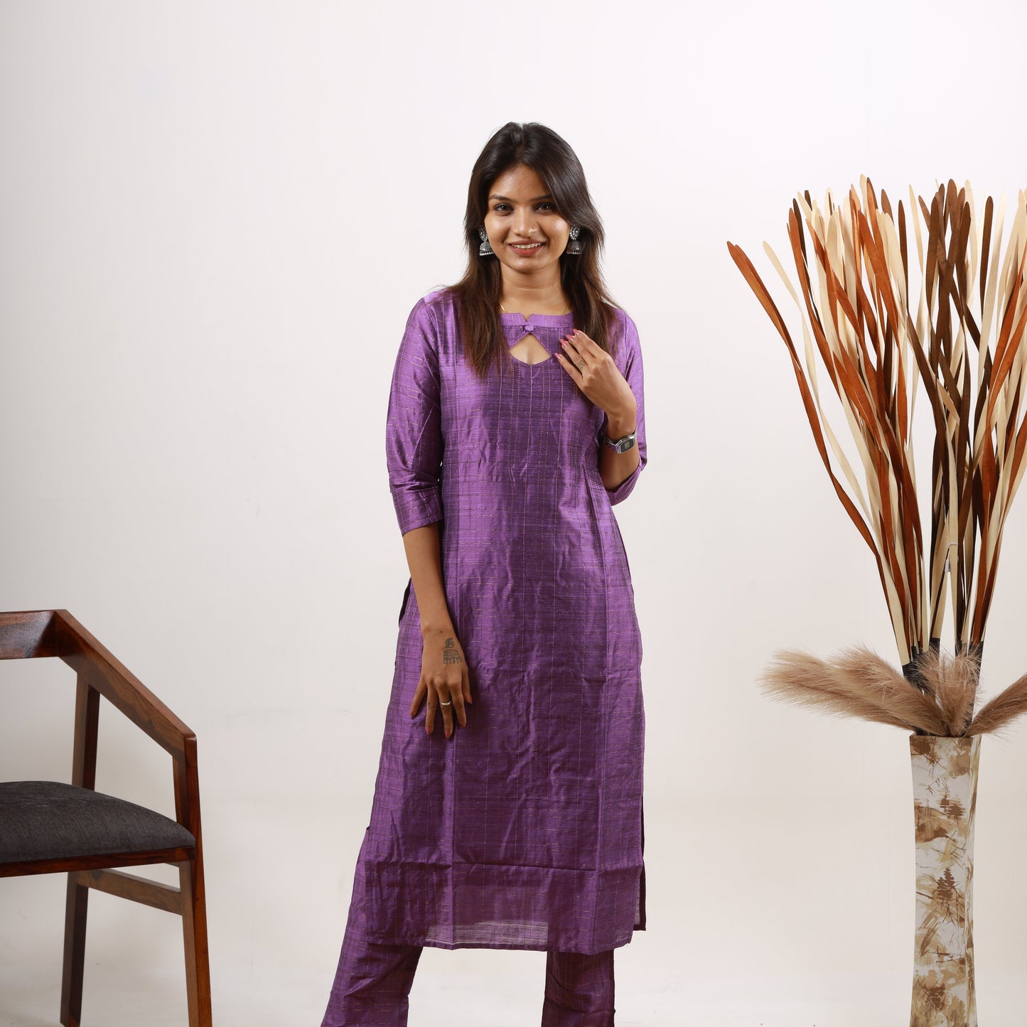 Raw Silk Mini Zari Top and Bottom