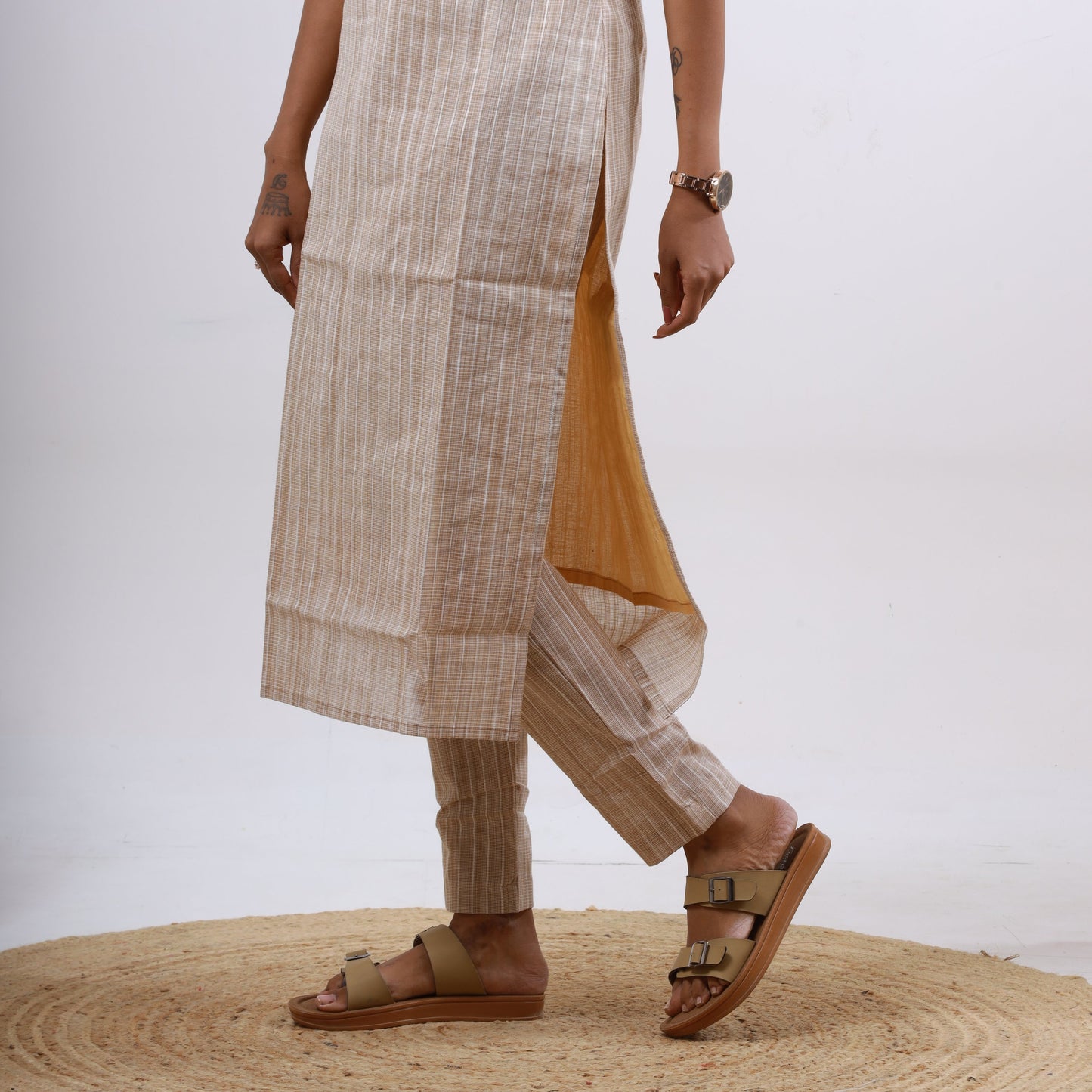 Cotton Katariya stripes(chiku color)