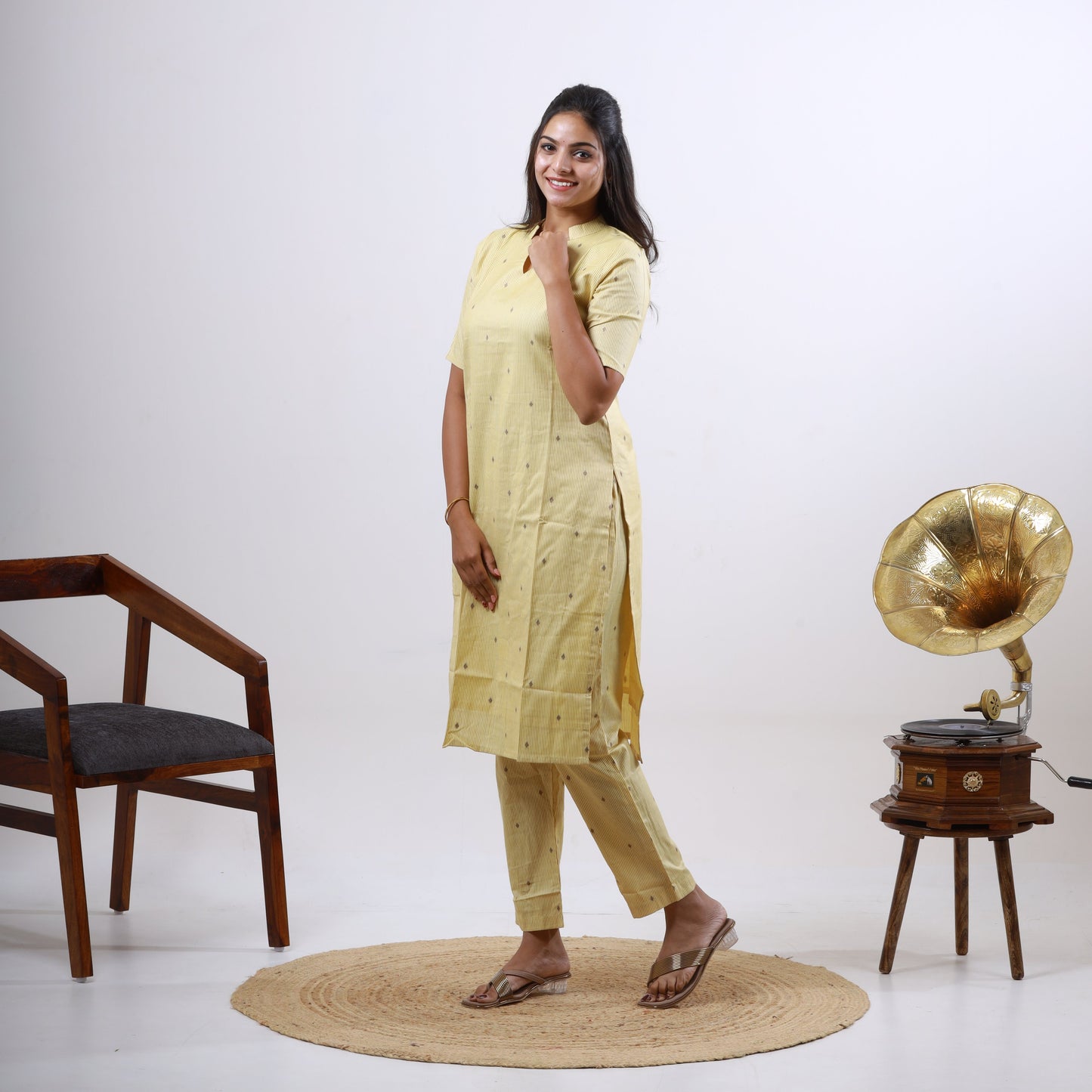 Cotton Small Diamond Butta Top and Bottom
