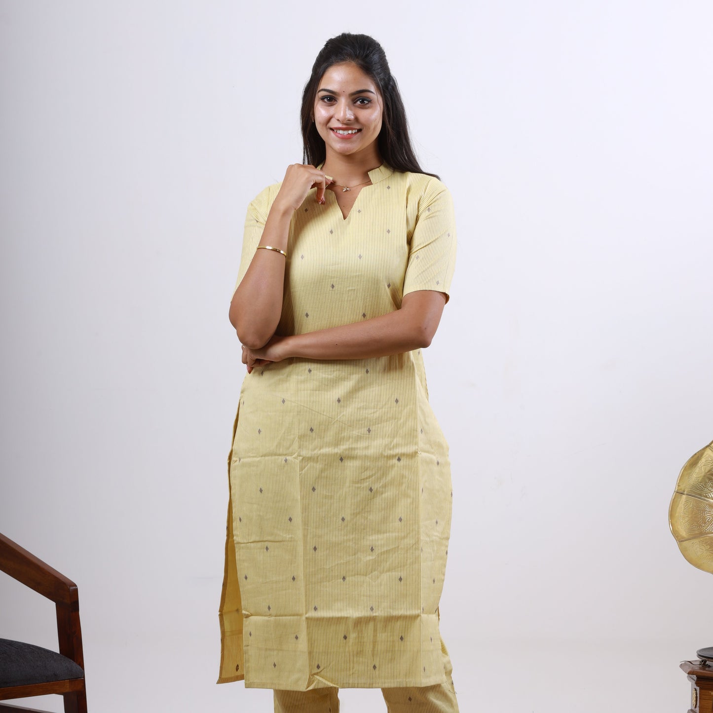 Cotton Small Diamond Butta Top and Bottom