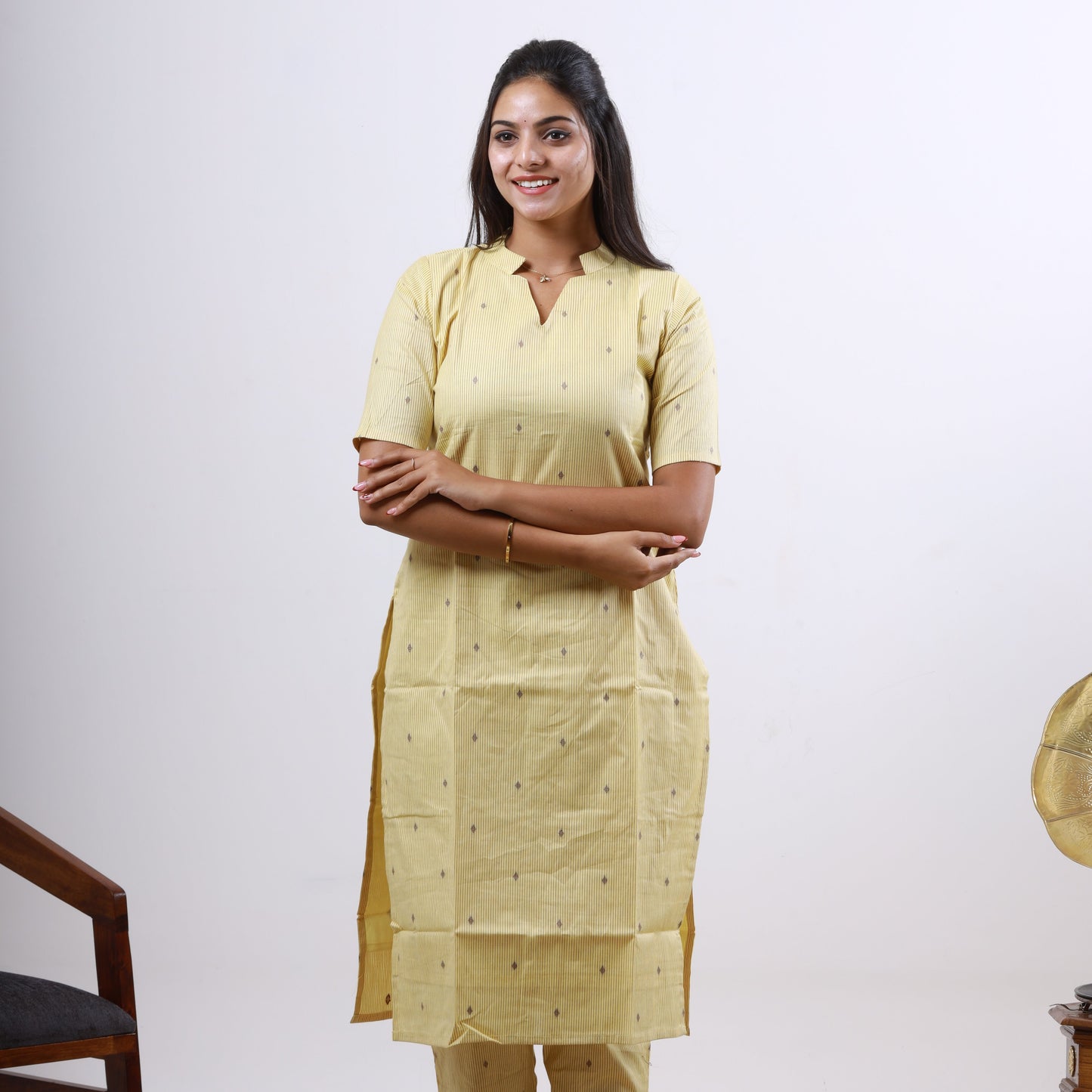 Cotton Small Diamond Butta Top and Bottom
