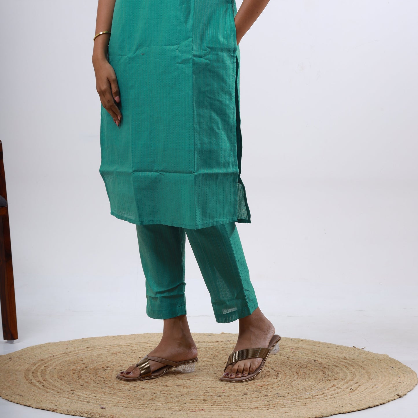 Tussar Silk Zari Muthu Stripes Organza Dupatta