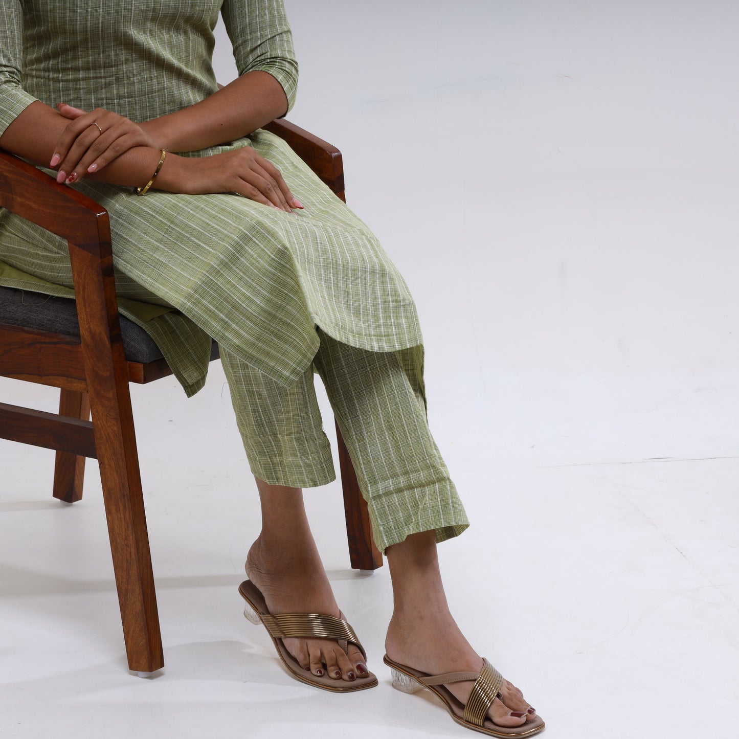 Cotton katariya Oilve Top and bottom