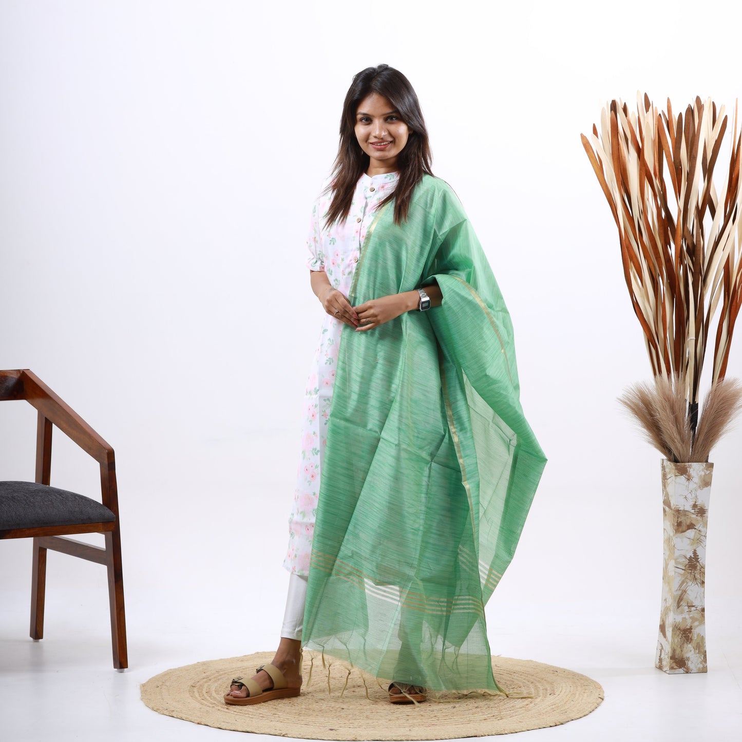 Raw Silk Top and Dupatta