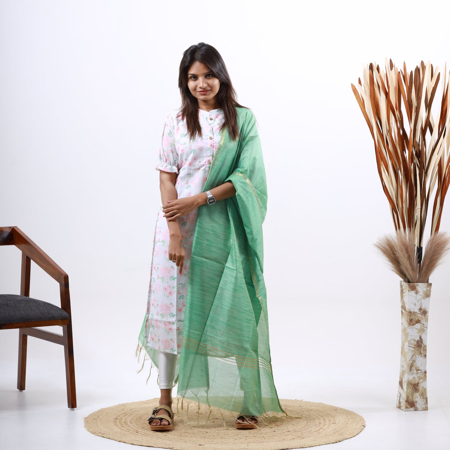 Raw Silk Top and Dupatta