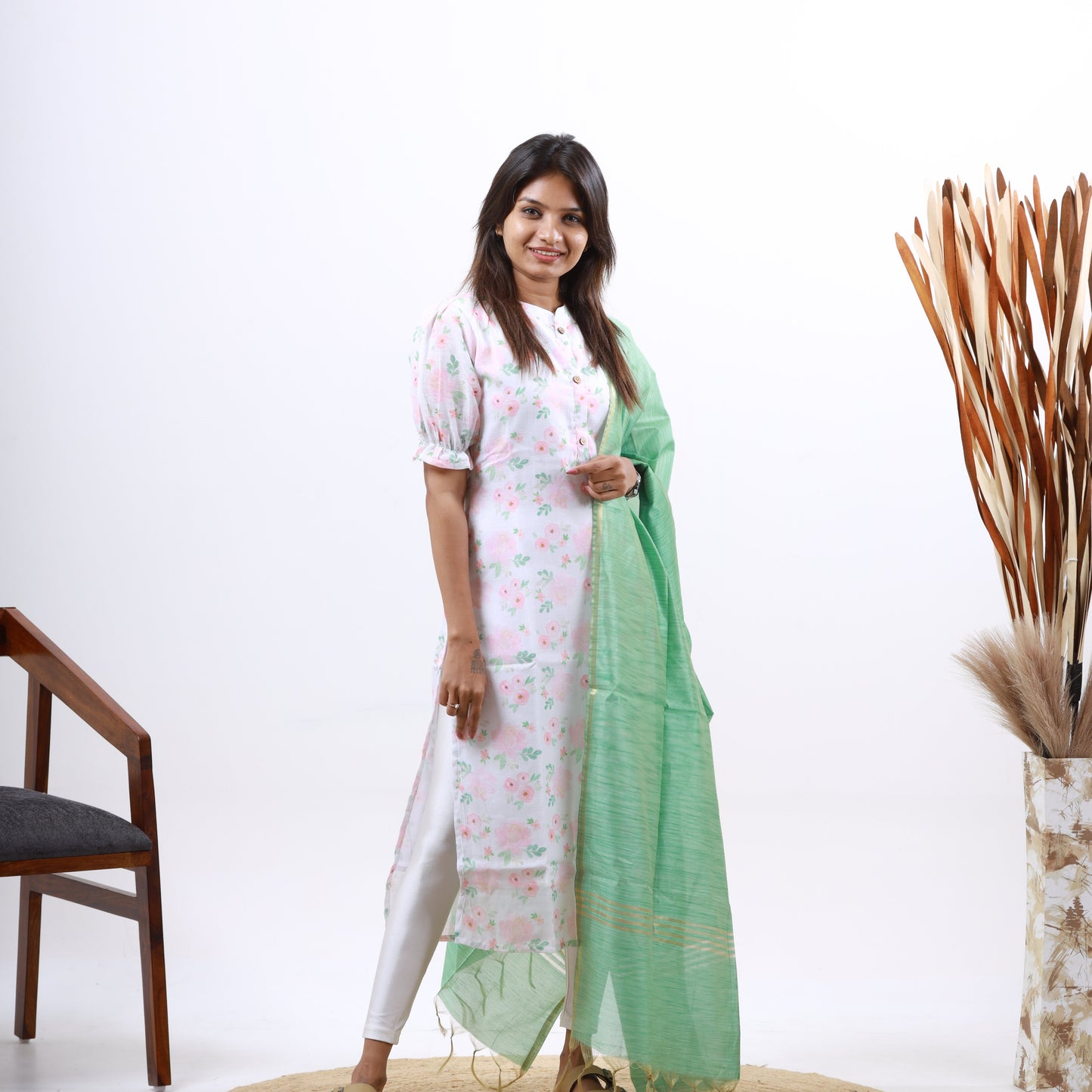 Raw Silk Top and Dupatta