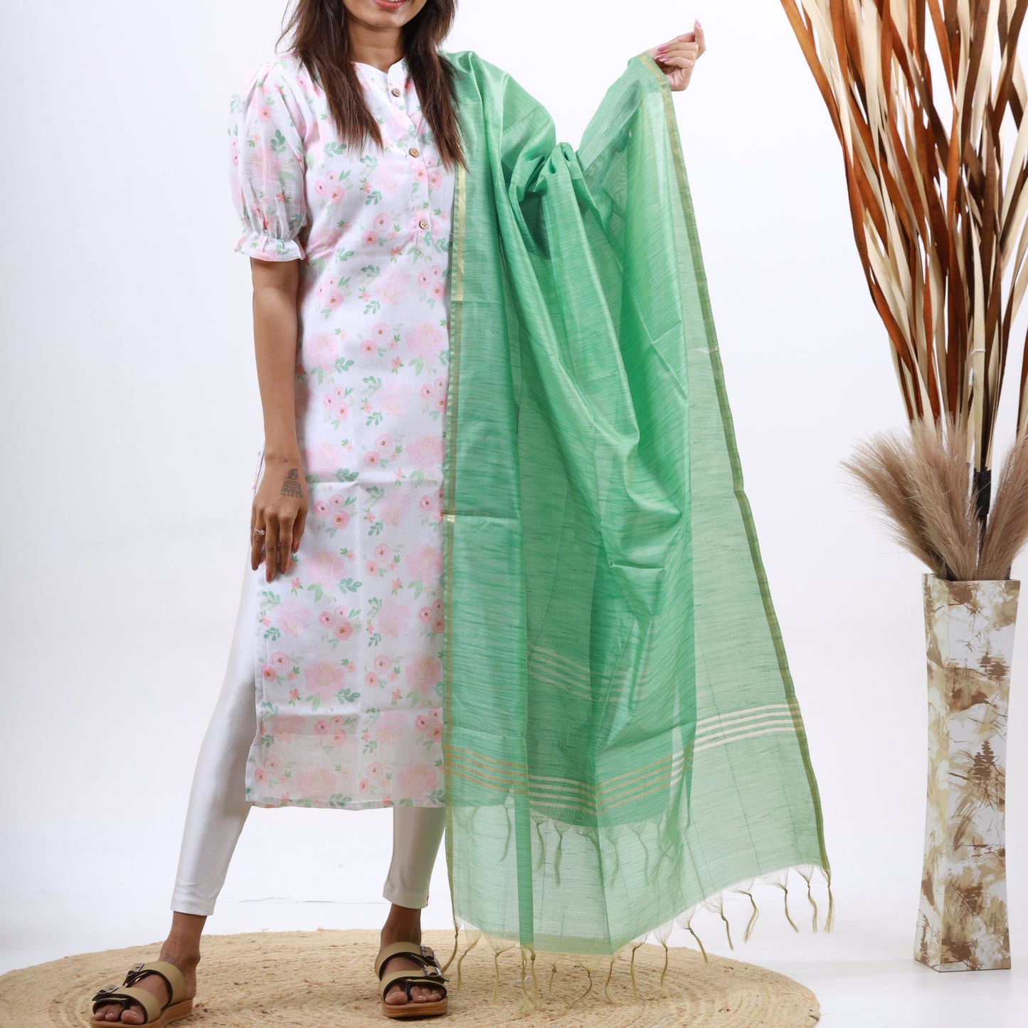 Raw Silk Top and Dupatta