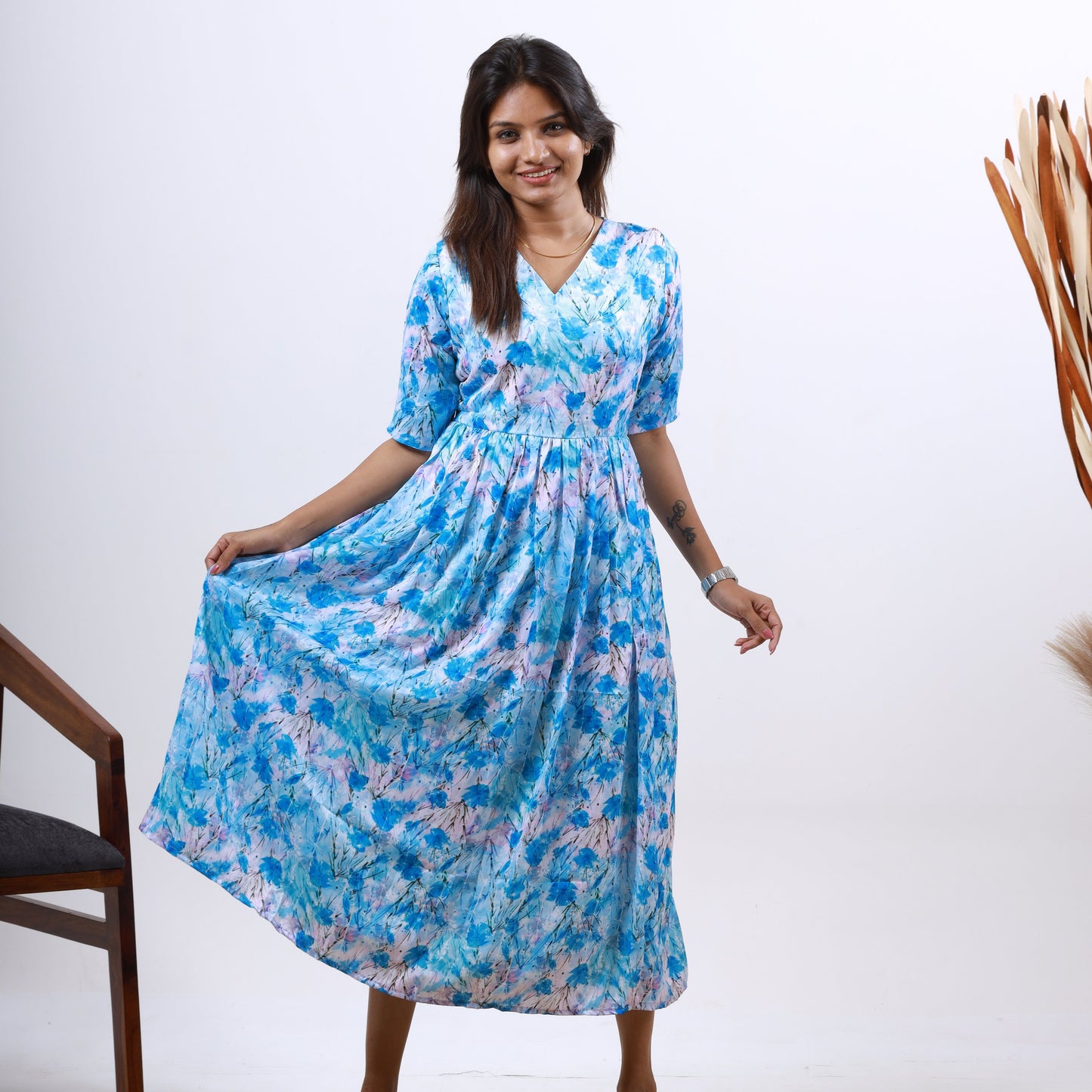 Satin Digital Print maxi