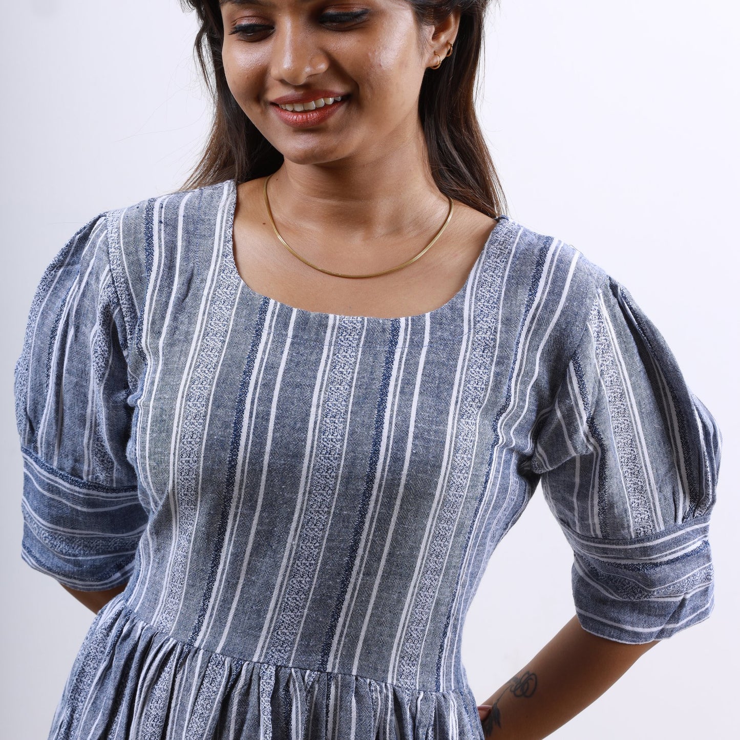 Linen Stone Stripe maxi