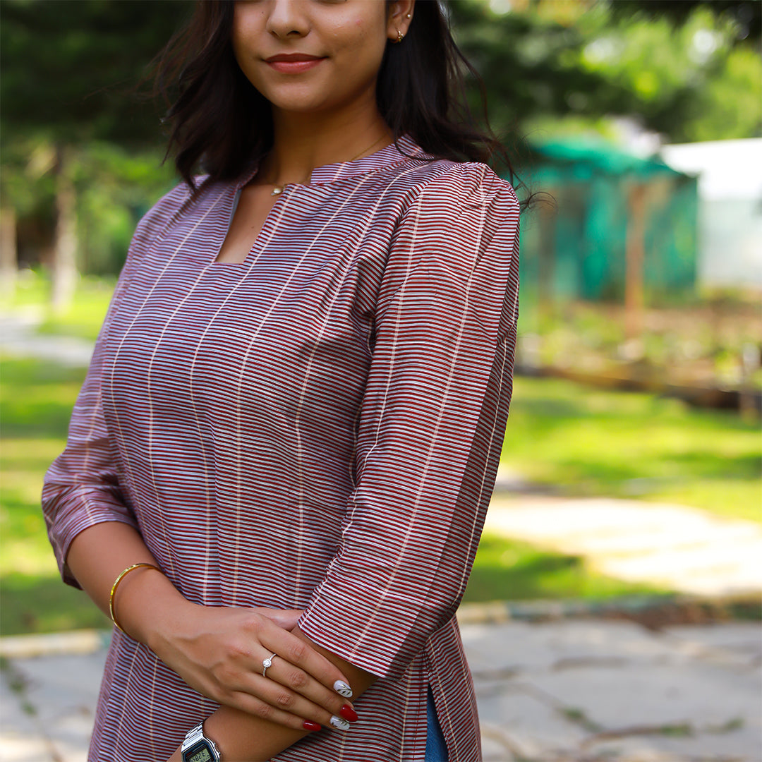 Chanderi Stripes kurta