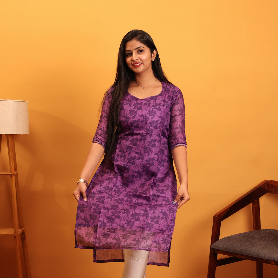 Kota Cotton Purple Kurta