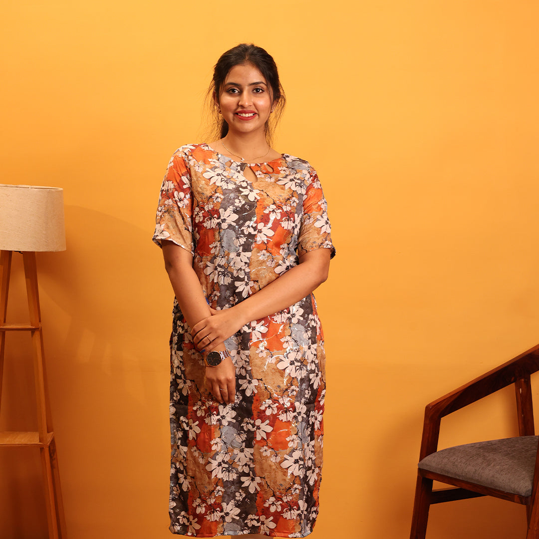 Silk Crepe Embroidery Kurta