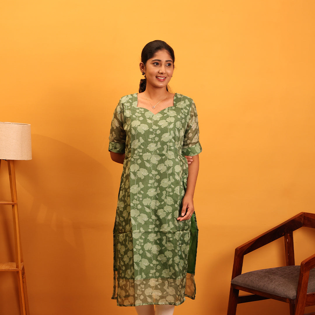 Kota Cotton Green Kurta