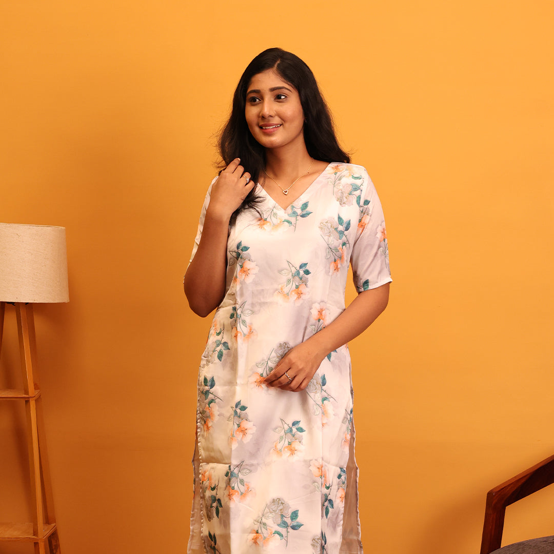 Silk Crepe Cotton Kurta