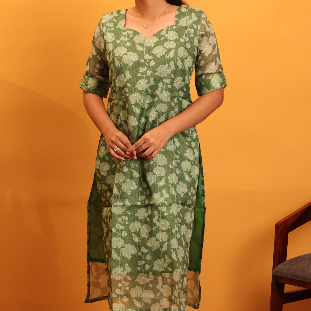 Kota Cotton Green Kurta