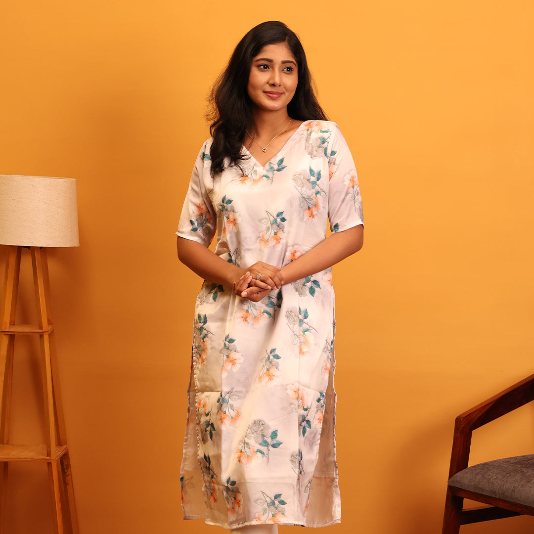 Silk Crepe Cotton Kurta