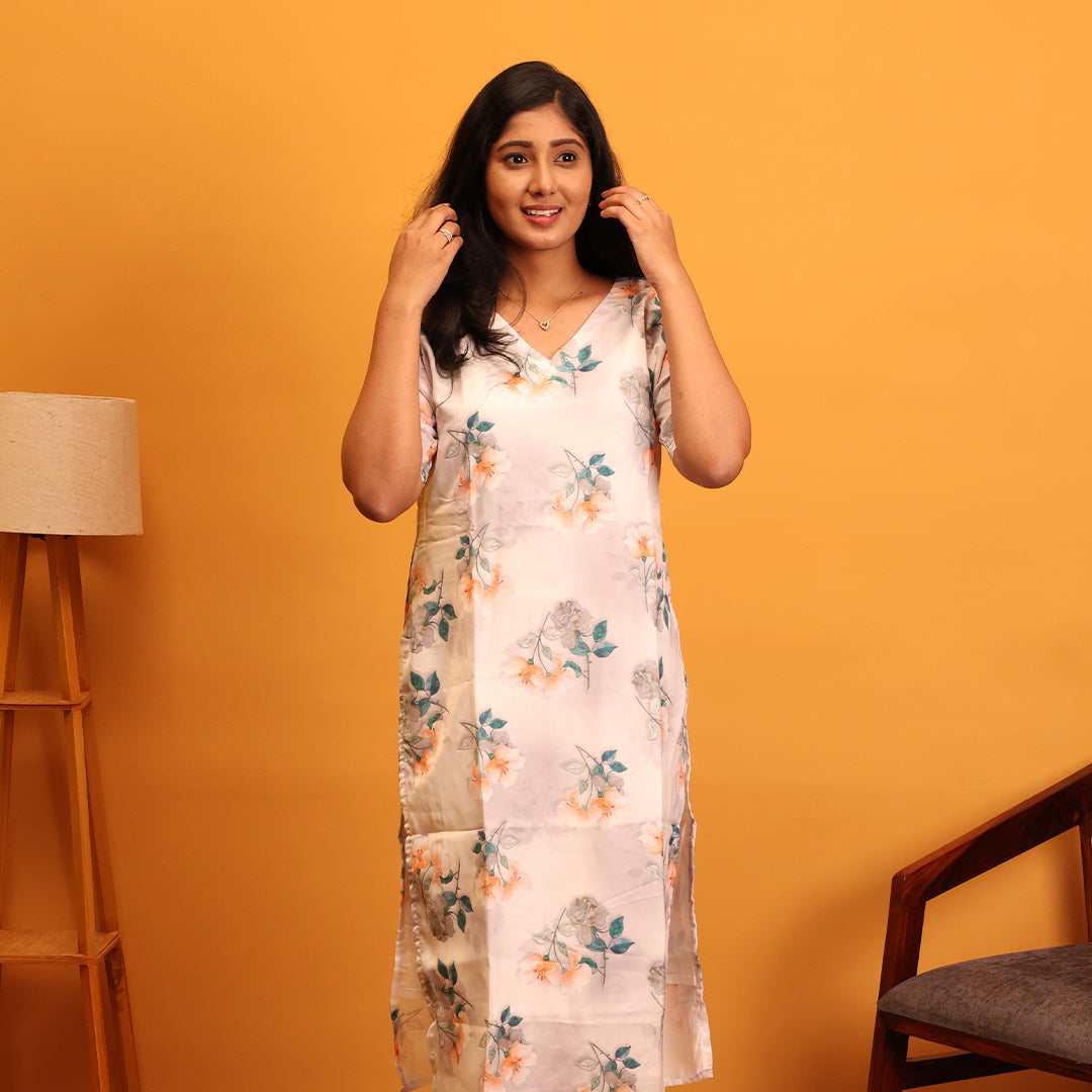 Silk Crepe Cotton Kurta
