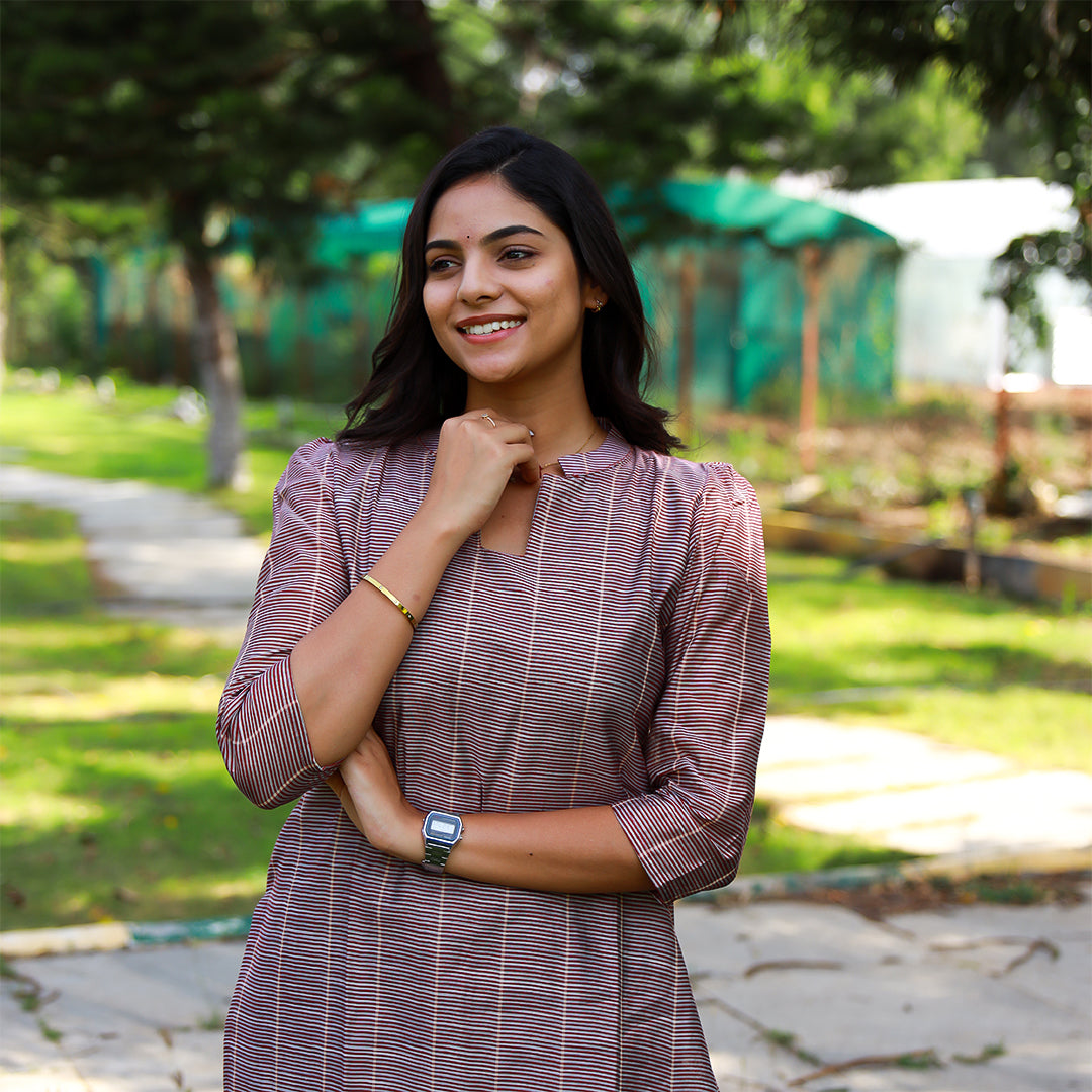 Chanderi Stripes kurta