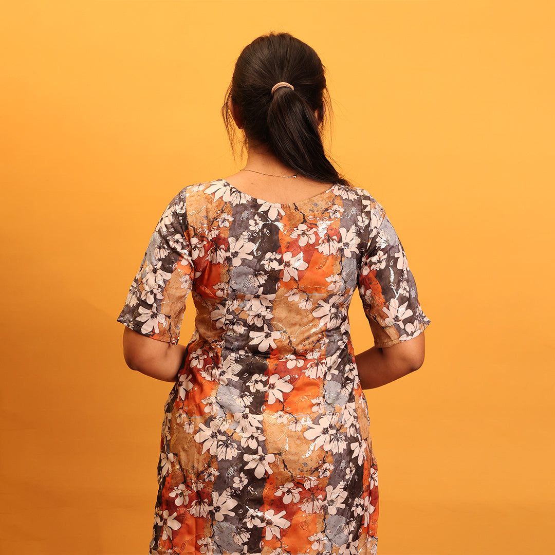 Silk Crepe Embroidery Kurta