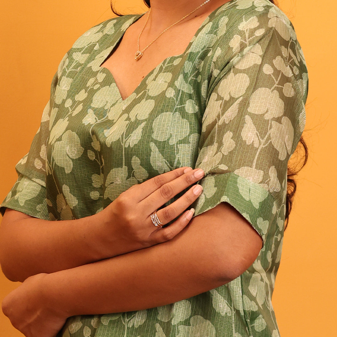 Kota Cotton Green Kurta