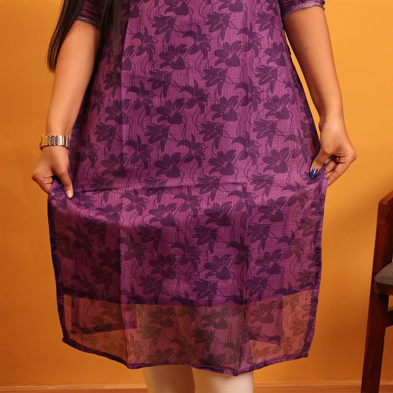 Kota Cotton Purple Kurta