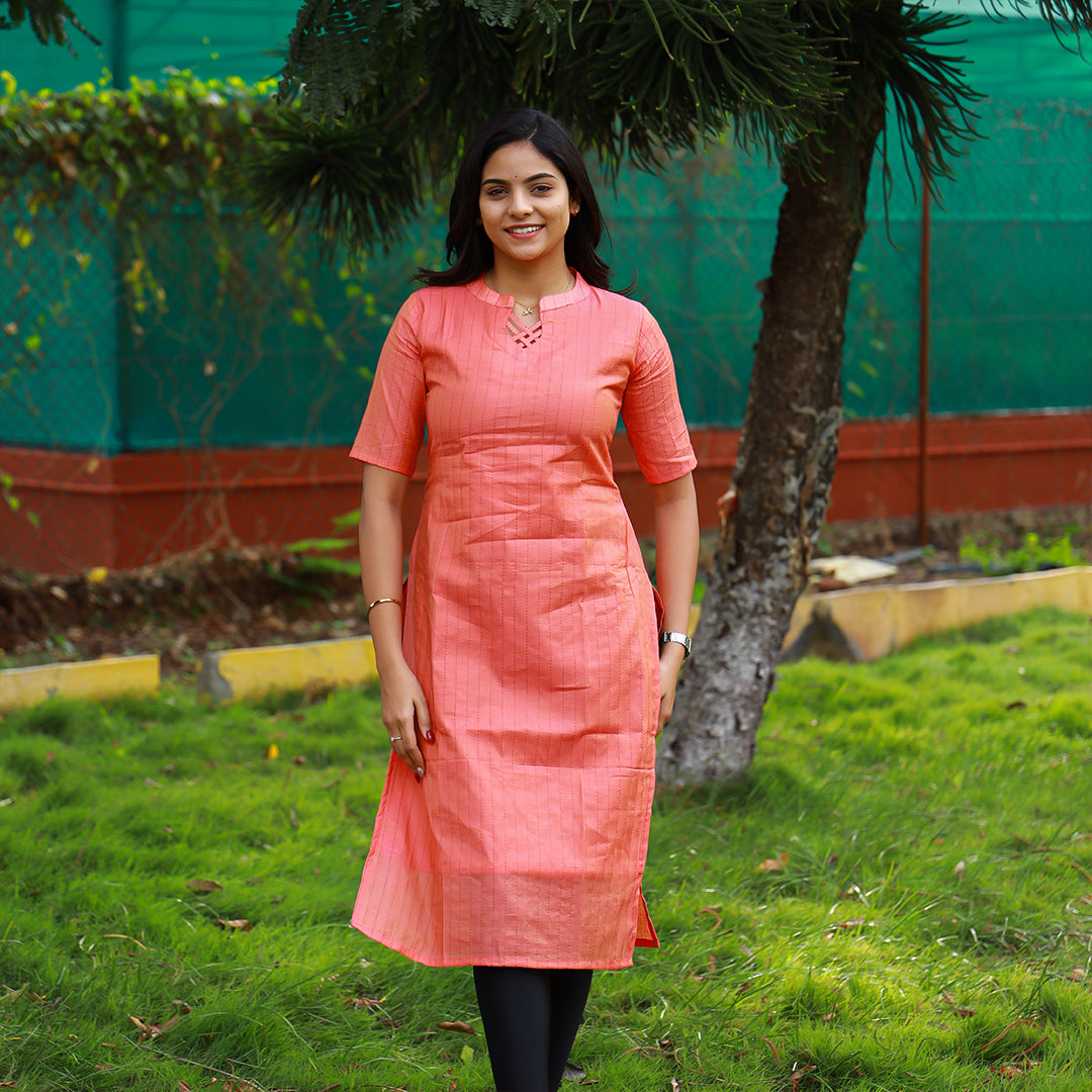 Chanderi Thread Muthu Stripes kurta