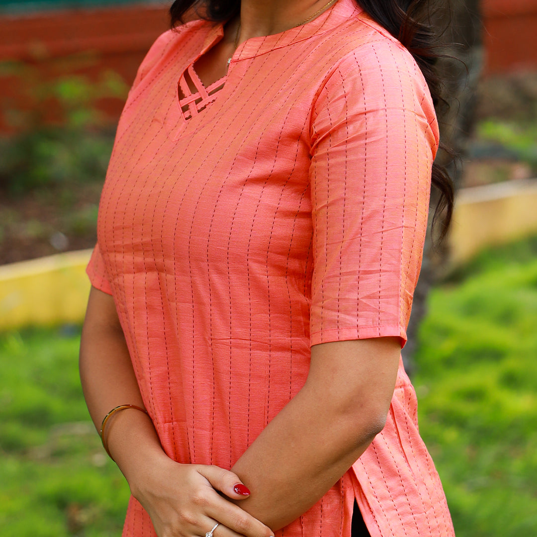 Chanderi Thread Muthu Stripes kurta