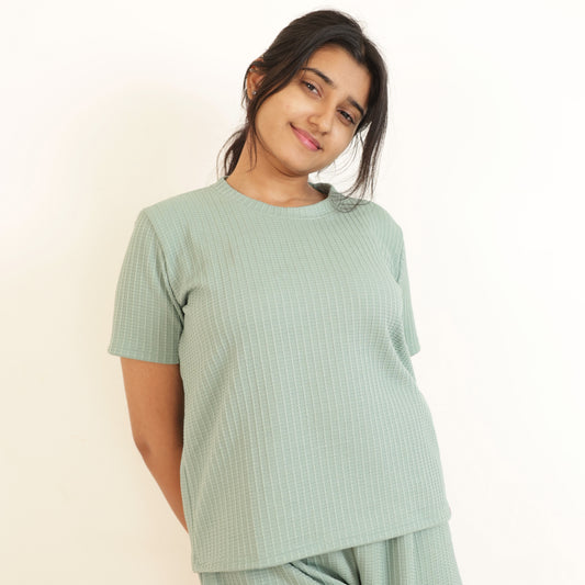 Cotton Round Neck Top + Short Nightwears - Lushra