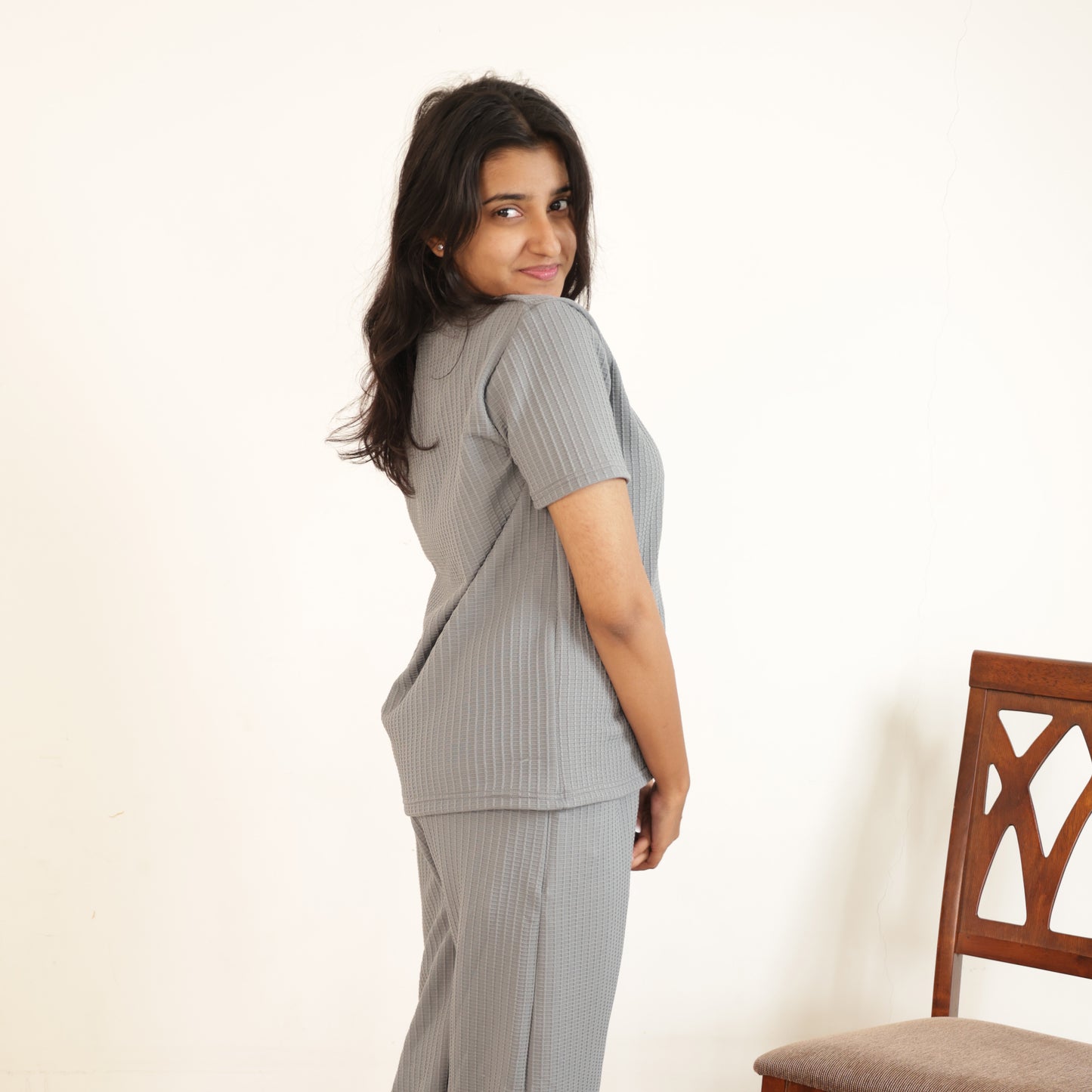 Cotton V Neck Top +Pant Nightwears