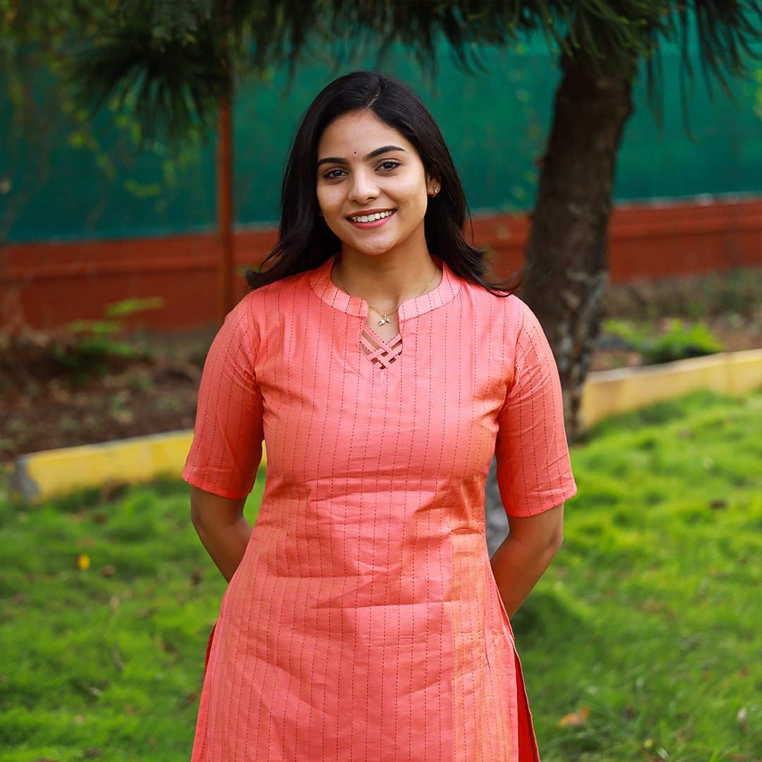 Chanderi Thread Muthu Stripes kurta