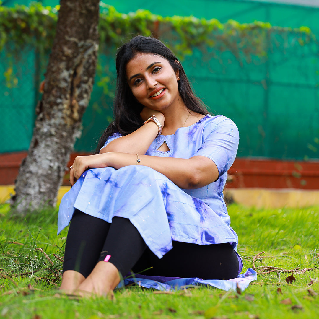 Cotton Dye & Dye Blue kurta