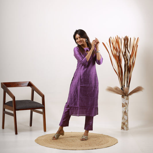 Raw Silk Mini Zari Top and Bottom