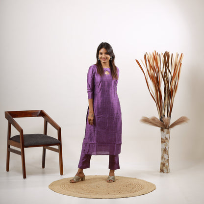 Raw Silk Mini Zari Top and Bottom
