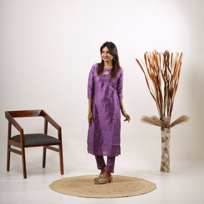 Raw Silk Mini Zari Top and Bottom