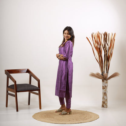 Raw Silk Mini Zari Top and Bottom