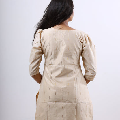 Tussar Silk Fish Butta Set(Tissue Dupatta)