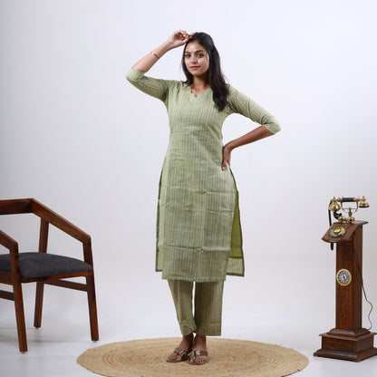 Cotton katariya Oilve Top and bottom