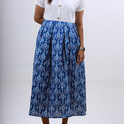 Cotton Hakoba maxi White and Blue