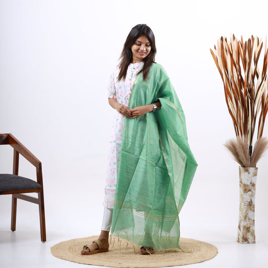 Raw Silk Top and  Dupatta