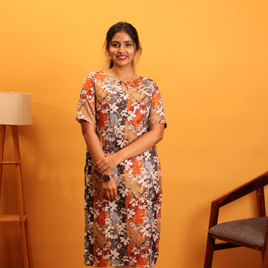 Silk Crepe Embroidery Kurta