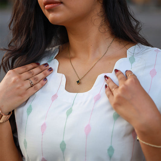 Cotton Red and Green Stripes kurta