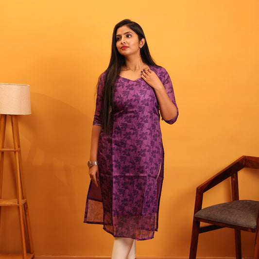 Kota Cotton Purple Kurta