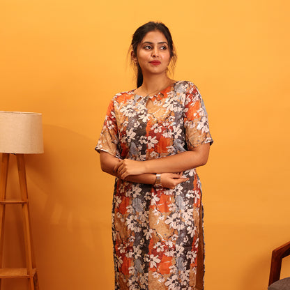 Silk Crepe Embroidery Kurta