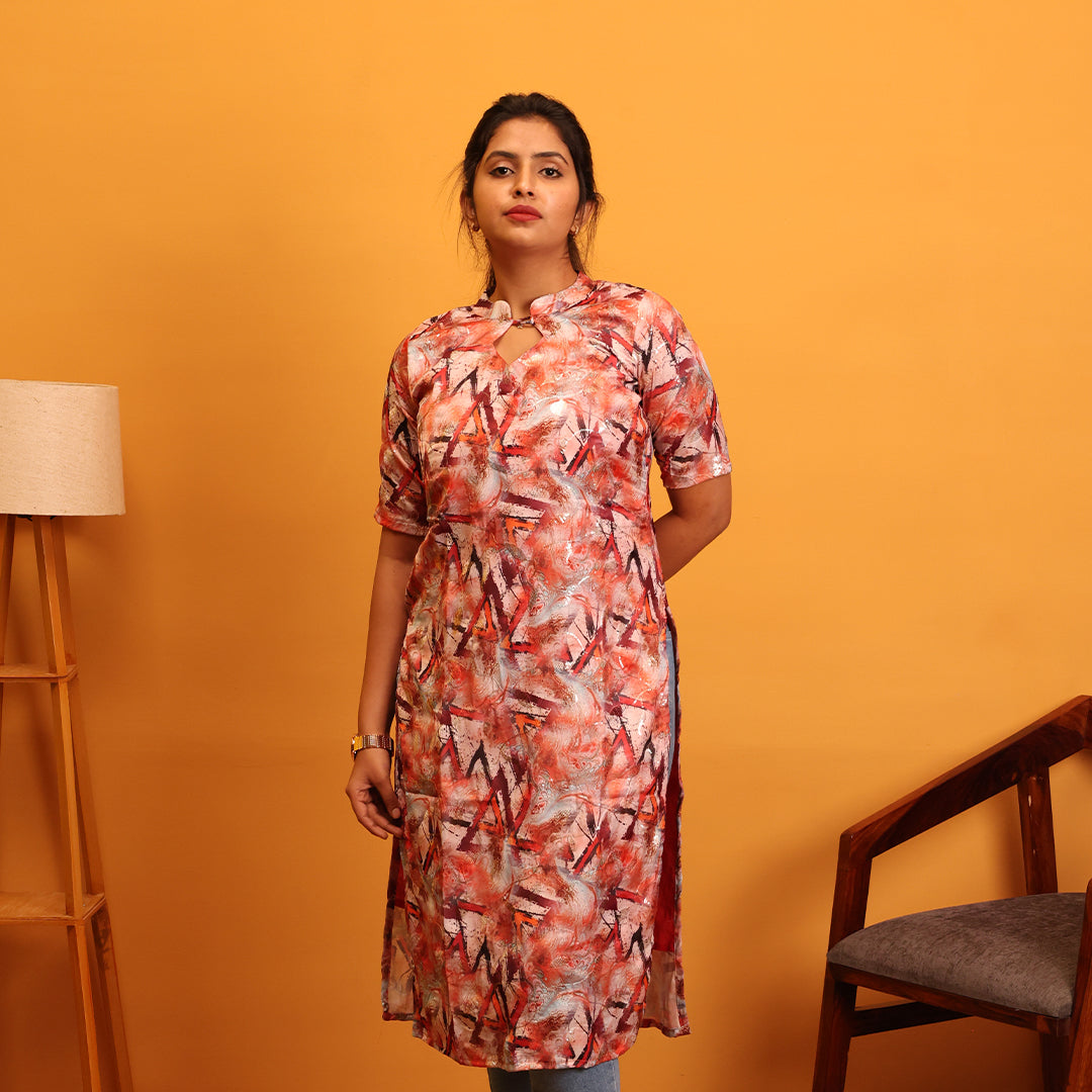 Silk Crepe Embroidery Kurta