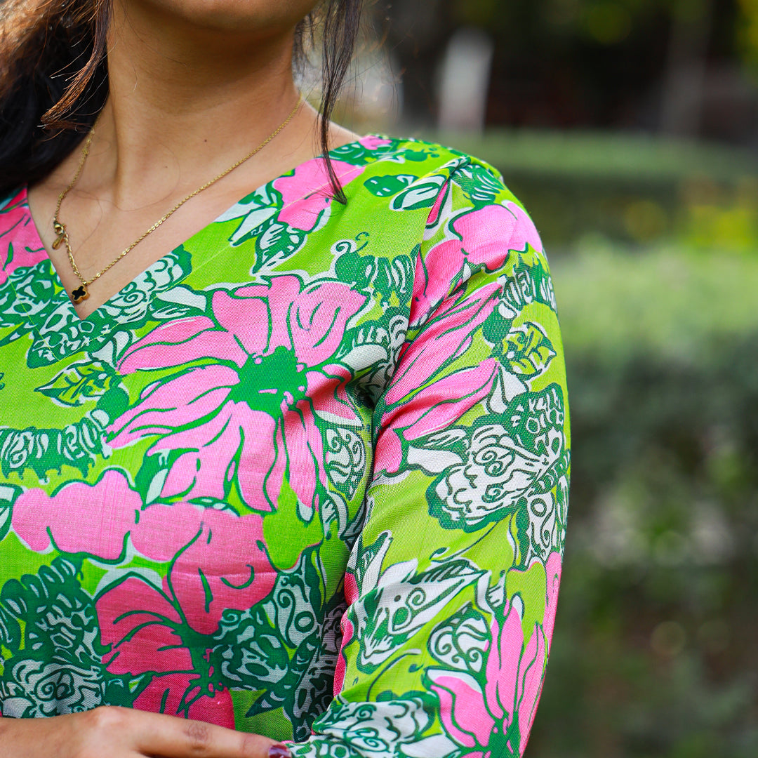 Cotton Tissue Green kurta