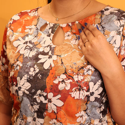 Silk Crepe Embroidery Kurta